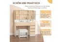 Thanaddo Schminktisch mit LED-Spiegel, Hocker und Schubladen, Weiß Bild 5