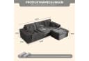LITBIRD Ecksofa 3-Sitzer Grau Cordstoff Modulares Sofa Bild 1