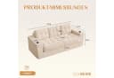 LITBIRD Bodensofa 3-Sitzer Beige Kordstoff mit Rückenlehne Bild 1