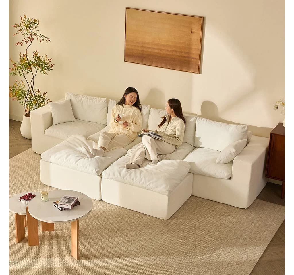 LITBIRD Modulares U-Form Sofa 340 cm mit Schlaffunktion Chenille - Bild 4