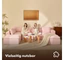 LITBIRD Modulares U-Form Sofa 340 cm mit Schlaffunktion Chenille Bezug Rosa Bild 5
