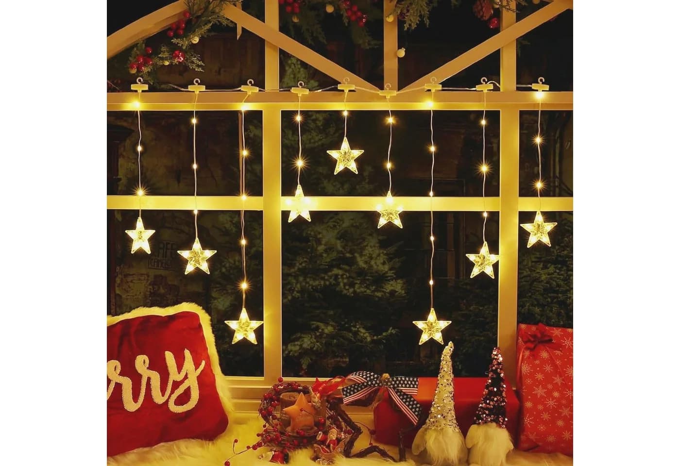 Elegear Lichterkette 144 cm Warmweiß & Bunt 8 Modi LED Weihnachtsdeko - Bild 2