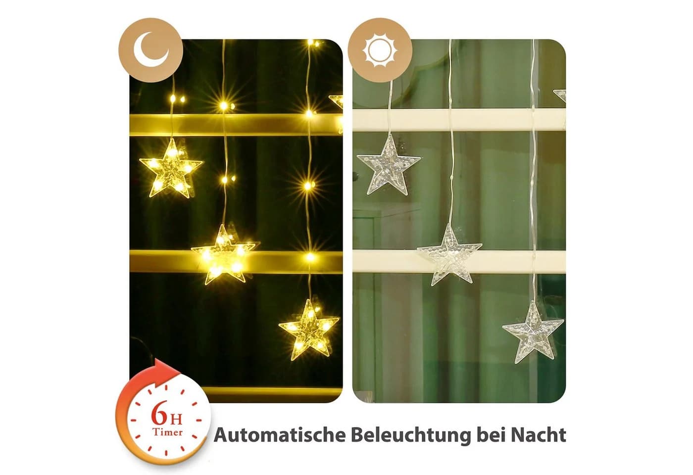 Elegear Lichterkette 144 cm Warmweiß & Bunt 8 Modi LED Weihnachtsdeko - Bild 4