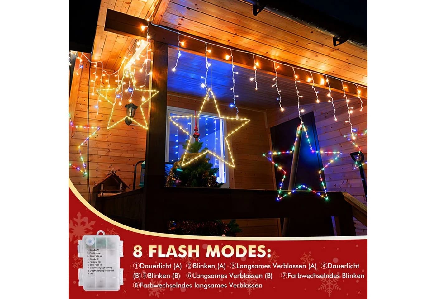 Elegear LED-Lichterkette 50 cm Stern Silber - Bild 3
