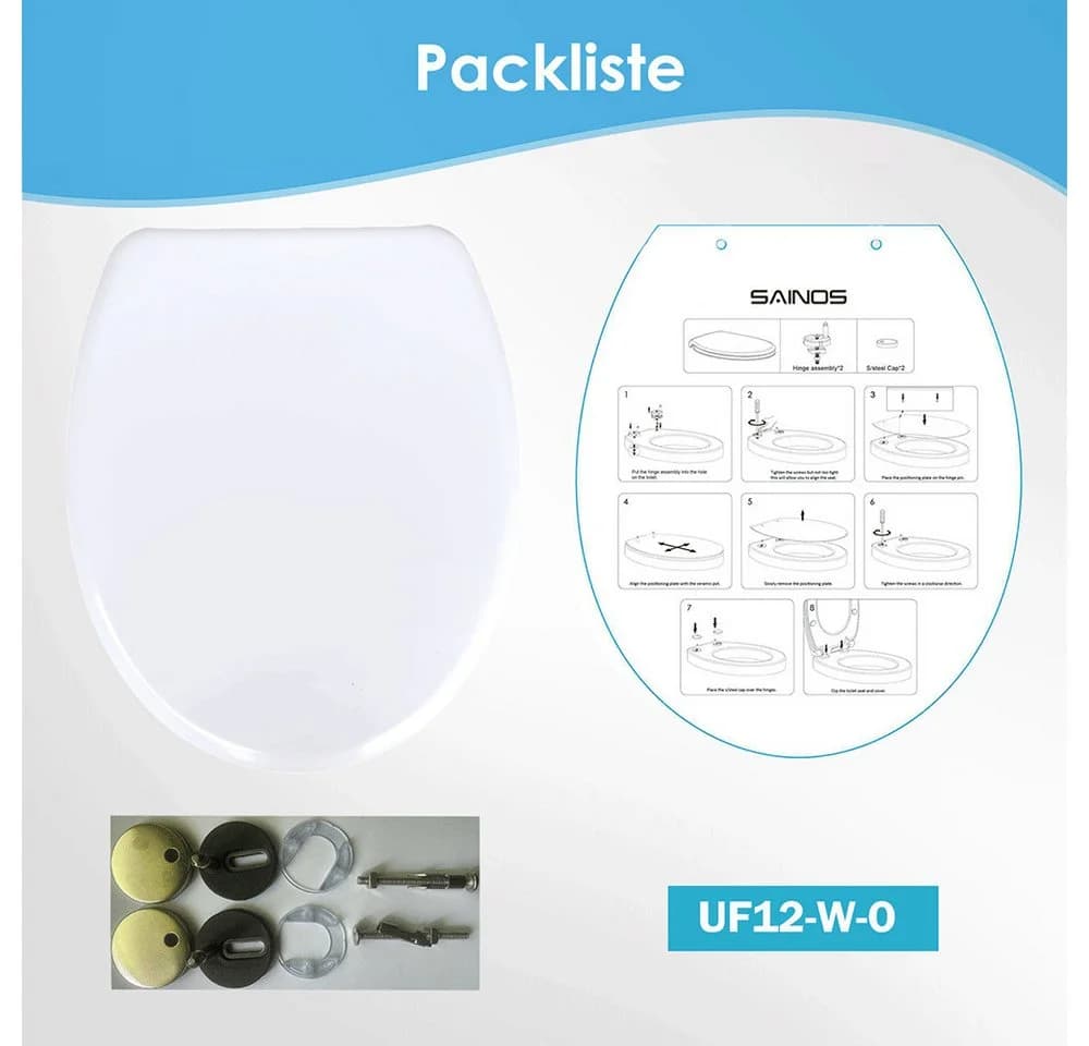 Elegear WC-Sitz Rund Weiß Soft-Close Quick-Release - Bild 2