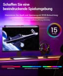 Quntis Schreibtischlampe mit RGB, 40/51cm 2in1 Monitor Lampen für Büro, Jugendzimmer, Studie, Gaming RGB, LED wechselbar, Tageslichtweiß, Variables RGB-Umgebungslicht, pc bildschirmlampe mit einstellbare Farbtemperatur Helligkeit, deko Bild 1