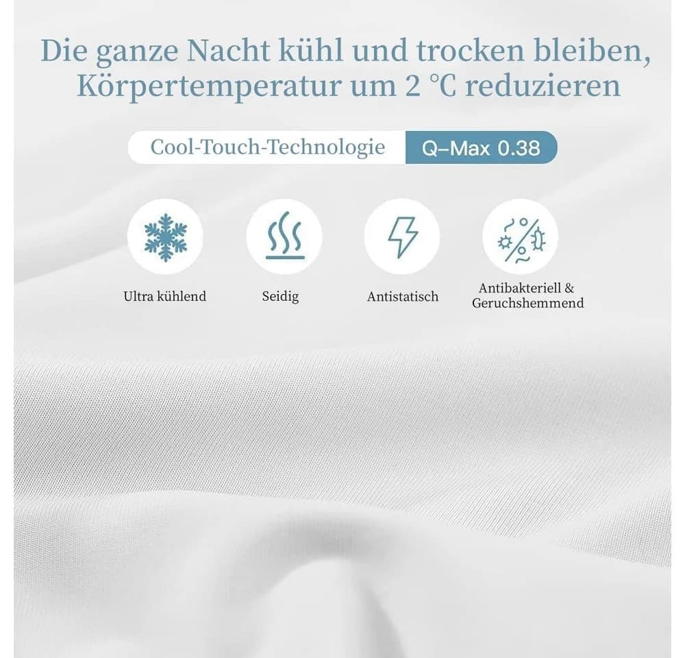 Elegear Kissenhüllen 2er Pack Cooling Kissenbezug Grau/Blau