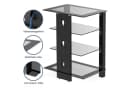 FITUEYES TV-Regal Schwarz Modern Gehärtetes Glas Bild 5