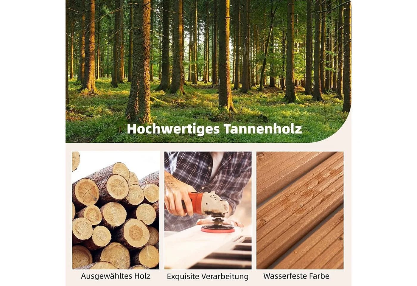 KOMFOTTEU Gartenzwerg Holzweg 2,4 m - Bild 3