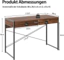 KOMFOTTEU Computertisch Schreibtisch mit Schubladen Braun/Schwarz Bild 3