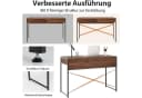 KOMFOTTEU Computertisch Schreibtisch mit Schubladen Braun/Schwarz Bild 5