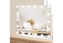 COSTWAY LED-Lichtspiegel, Hollywood Schminkspiegel 18 LED 3X Vergrößerung Weiß Bild 2