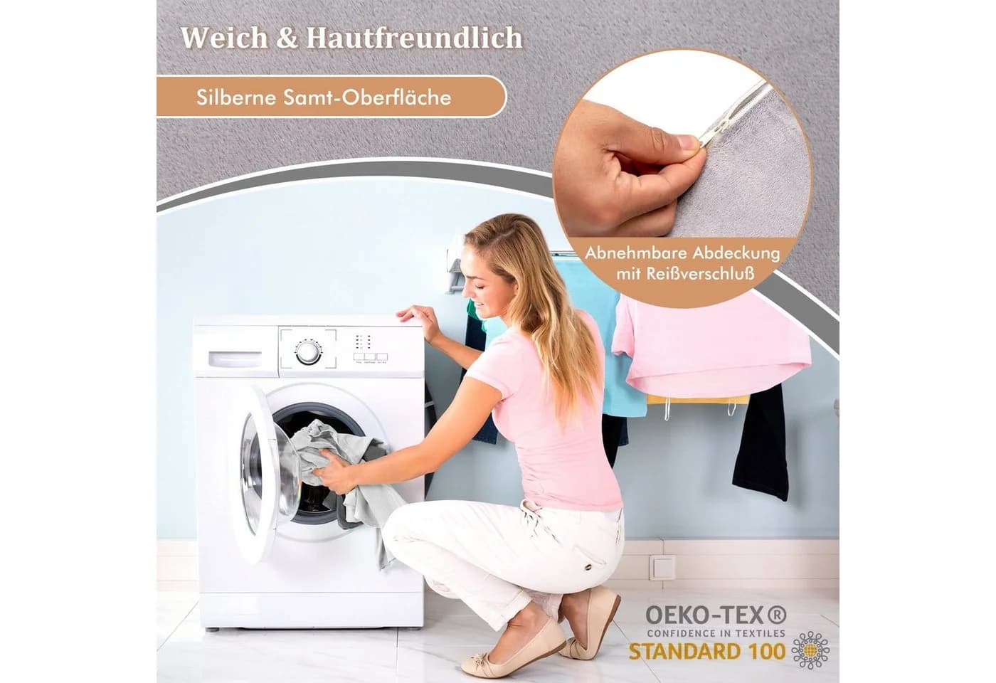 COSTWAY Keilkissen-Set 6-tlg. Grau Memory-Schaum mit abnehmbarer Kopfstütze - Bild 5