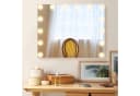 COSTWAY LED-Lichtspiegel 2-in-1 Tischspiegel Wandspiegel Silber Bild 1