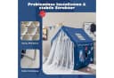 KOMFOTTEU Kinderspielzelt mit dicker Matte, 2 Fenstern & Gaze - Blau Bild 3