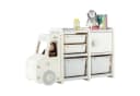 KOMFOTTEU Spielzeugtruhe Kinderregal Beige 4 Boxen 1 Schrank Bild 2