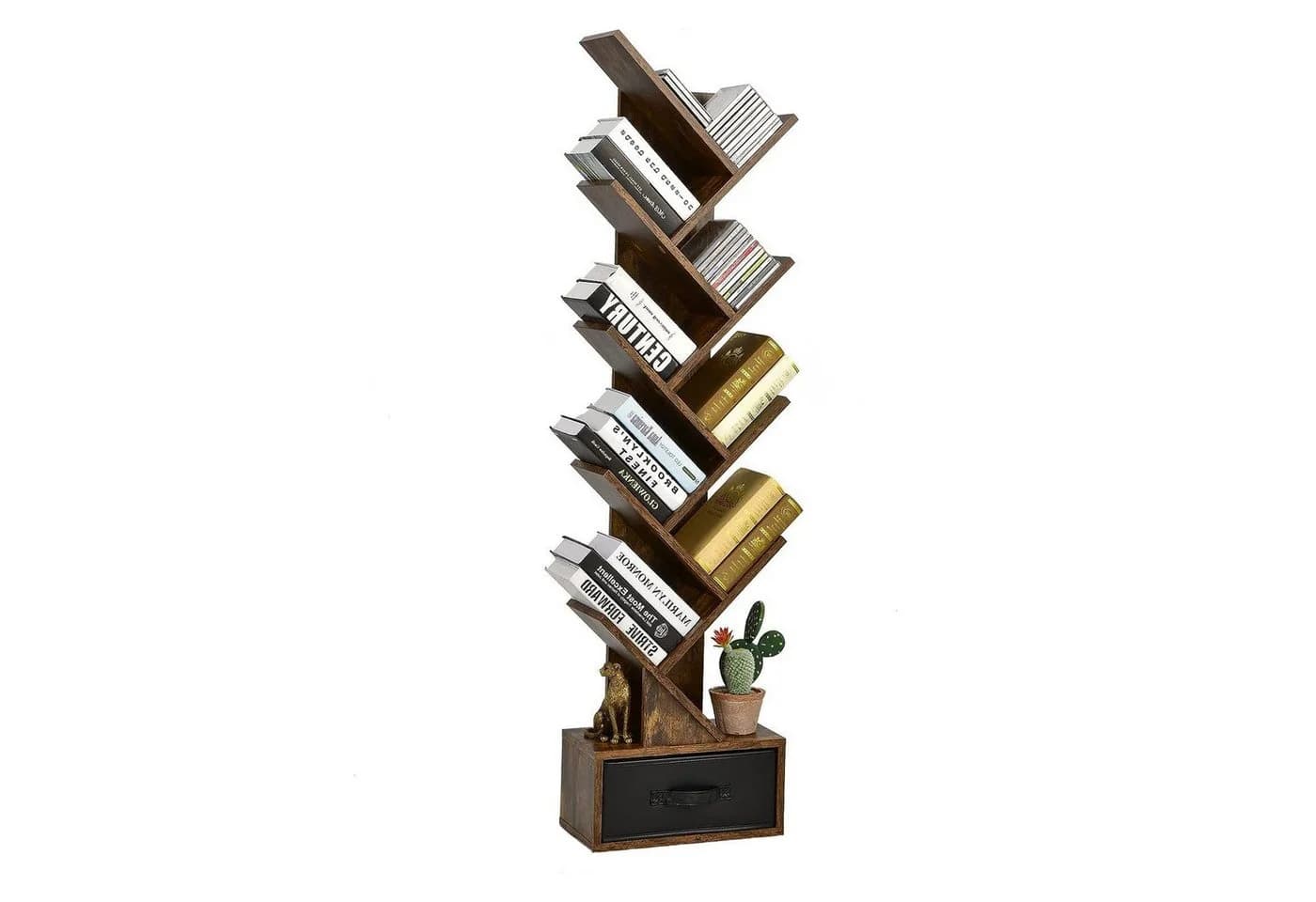 KOMFOTTEU Bücherregal Baumförmig Braun 10 Ablagen - Bild 2