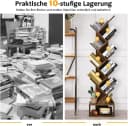KOMFOTTEU Bücherregal Baumförmig Braun 10 Ablagen Bild 3