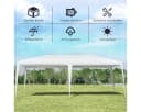 COSTWAY Pavillon Partyzelt 3x6m Weiß Metall Bild 3