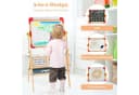 COSTWAY Standtafel Kinder Kreidetafel Holz 3-in-1 Bild 1