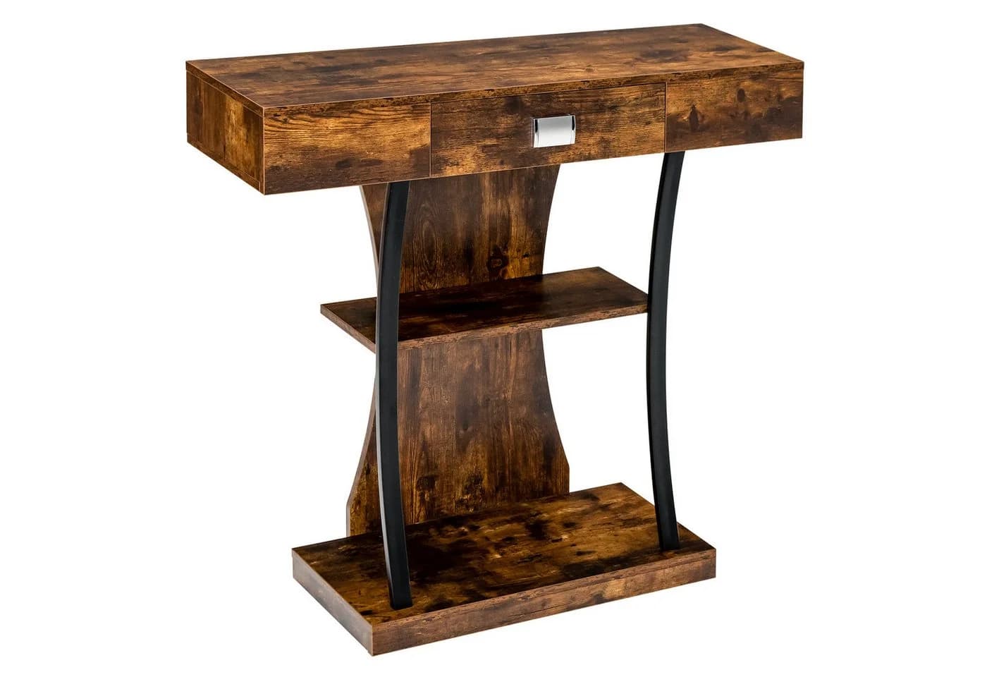 COSTWAY Konsolentisch Schmal mit Schubladen & Ablagen Flurtisch Holz - Bild 2