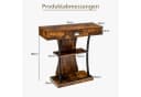 COSTWAY Konsolentisch Schmal mit Schubladen & Ablagen Flurtisch Holz Bild 5