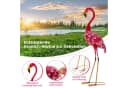 COSTWAY Gartenfigur 2er-Set Flamingo Gartenstatuen Metall Bild 3