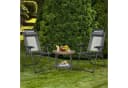 COSTWAY Gartenstuhl 2er Set Grau mit verstellbarer Rückenlehne Bild 1