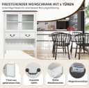 KOMFOTTEU Weinschrank Buffetschrank mit Glashalter Weiß Kiefernholz Bild 5