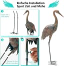 KOMFOTTEU Gartenfigur Gartendeko 2er Set 2 St Metall Kunstskulptur Braun Bild 4