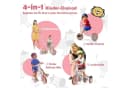 KOMFOTTEU Kinder Dreirad Balance Fahrrad 4-in-1 Rosa Blau Grün Bild 1