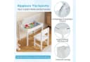 COSTWAY Kinderschreibtisch mit Stuhl Set & Papierrollenhalter Weiß Bild 4