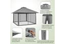COSTWAY Faltpavillon 4x4m Pop-Up grau mit Netzwänden Bild 5