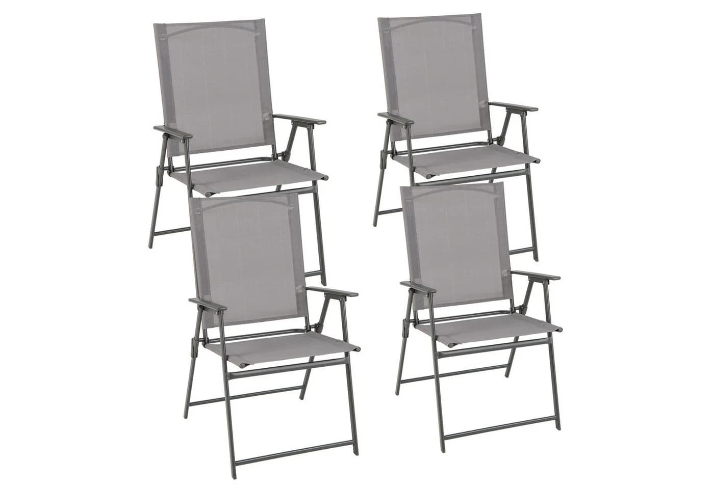COSTWAY Gartenstuhl Klappstühle 4 St. Klappbar mit Armlehnen 150kg - Bild 2