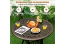 COSTWAY Bistrotisch Gartentisch rund Antikbraun Aluminiumguss Bild 1