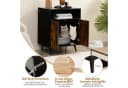 COSTWAY Katzenschrank Katzenhaus 2 in 1 Beistelltisch Schwarz Bild 5