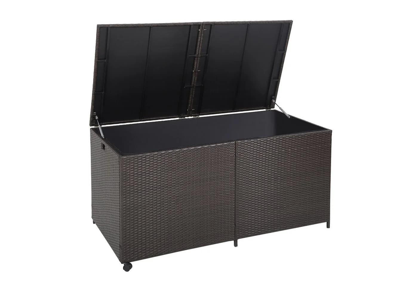 KOMFOTTEU Kissenbox Braun mit Rollen und Griffen - Bild 2