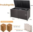 KOMFOTTEU Kissenbox Braun mit Rollen und Griffen Bild 5