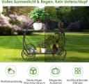 KOMFOTTEU Blumenständer Pflanzenregal Schwarz Wetterfest Bild 1