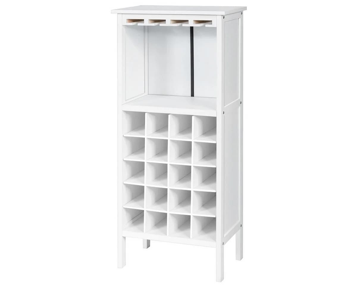 KOMFOTTEU Weinregal Flaschenregal Weiß 20 Staufächer - Bild 2