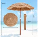 KOMFOTTEU Sonnenschirm Hawaii Strandschirm mit Neigungsfunktion & verstellbarer Höhe Bild 4