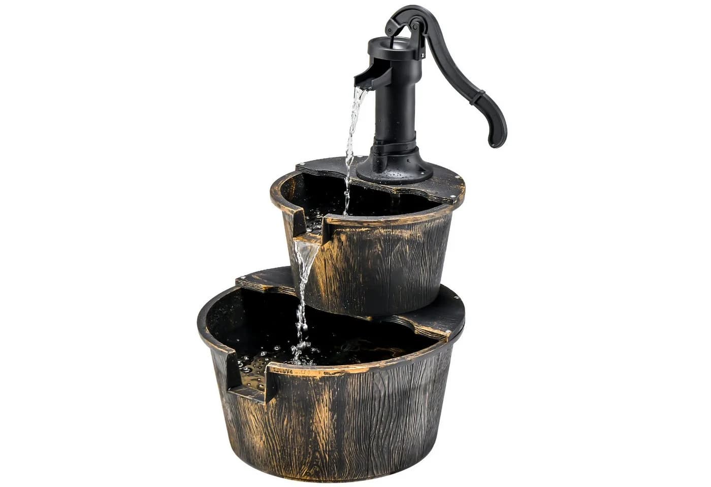 COSTWAY Gartenbrunnen Wasserbecken 41x45,5 cm mit Wasserpumpe - Bild 2