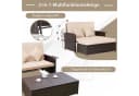 COSTWAY Loungebett 2-Personen Rattan mit verstellbarer Rückenlehne Bild 1