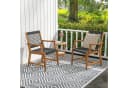 COSTWAY Gartenstuhl 2er Set Akazienholz mit Rückenlehne und Armlehne 160kg Bild 1