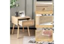 COSTWAY Nachttisch mit Schublade und Rattan-Design, Eiche Bild 5