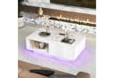 COSTWAY Couchtisch mit LED-Beleuchtung, Fernbedienung, Schublade Bild 1