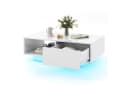 COSTWAY Couchtisch mit LED-Beleuchtung, Fernbedienung, Schublade Bild 2