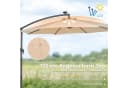 COSTWAY Sonnenschirm Beige mit Solar-LEDs Bild 1