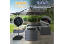 COSTWAY Gartenschirm Grau mit Solar-LED-Beleuchtung und Neigungsfunktion Bild 3
