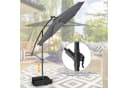 COSTWAY Gartenschirm Grau mit Solar-LED-Beleuchtung und Neigungsfunktion Bild 4